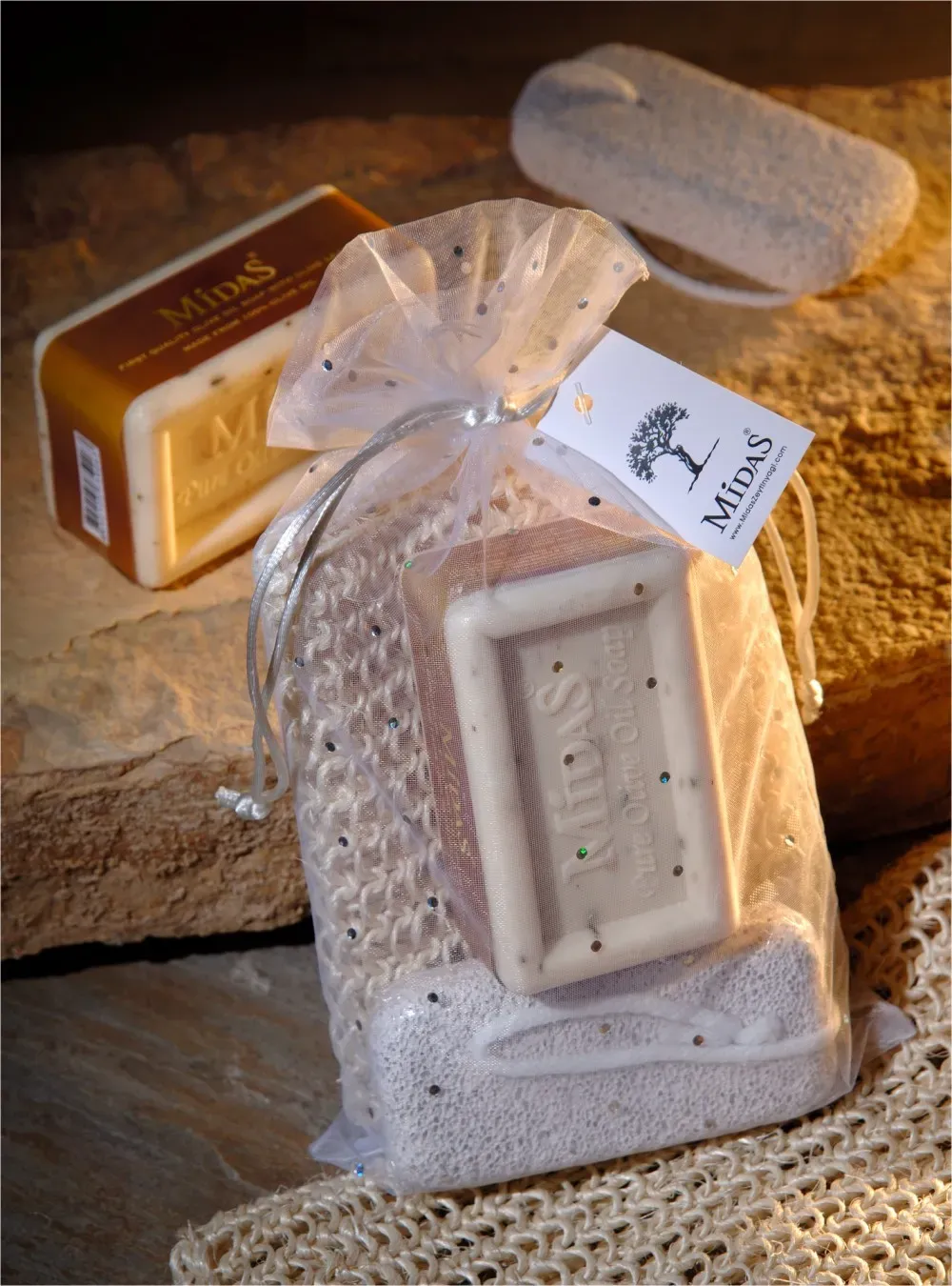 Natürel Lif + Zeytin Yapraklı Sabun + Topuk Taşı Seti
